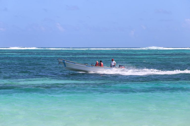 santo domingo bayahibe, lancia in mare, punto di rotta