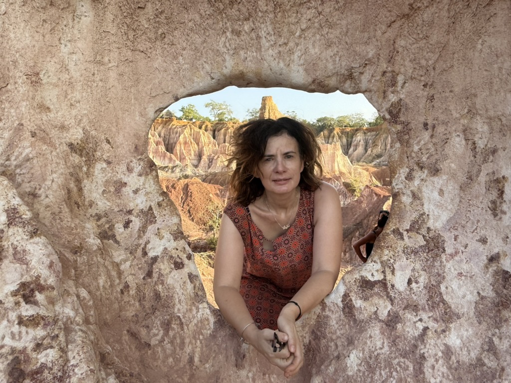 organizzare un viaggio da soli, donna in un canyon, punto di rotta