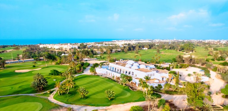 golf club djerba, panorama dall'alto, punto di rotta