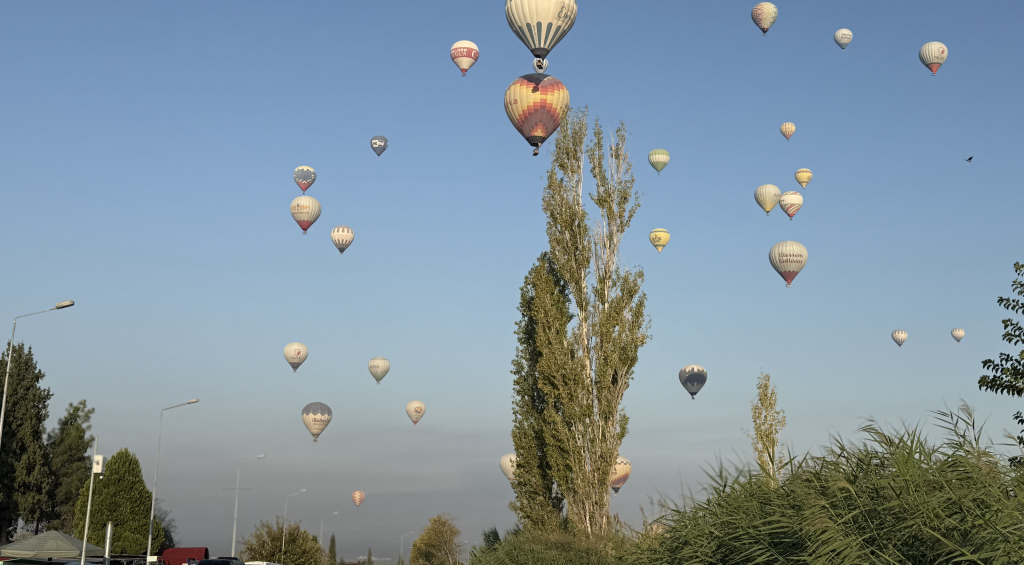 pamukkale turchia, mongolfiere, punto di rotta
